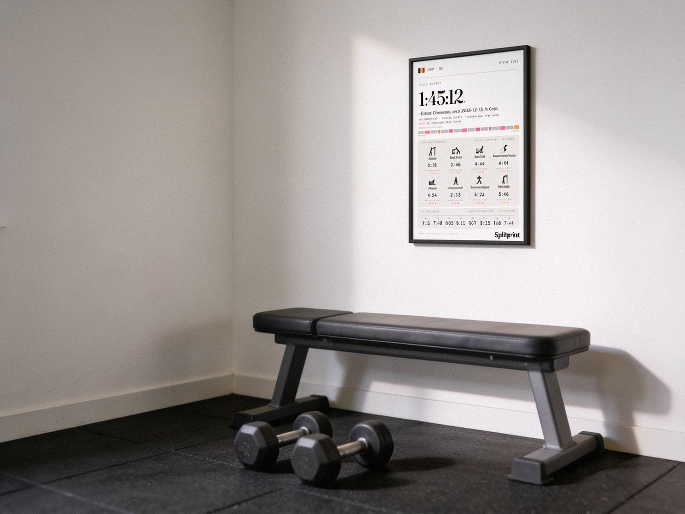 Light Splitprint race artefact in a quiet home training space